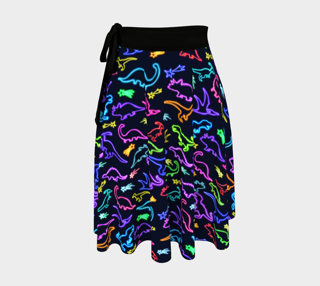Neon Dinosaurs Wrap Skirt  preview