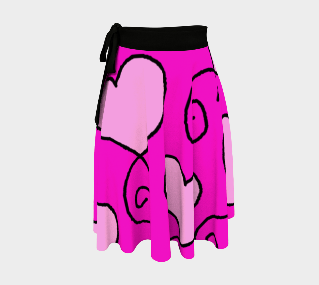 Pink on Pink Hearts wrap skirt preview #1