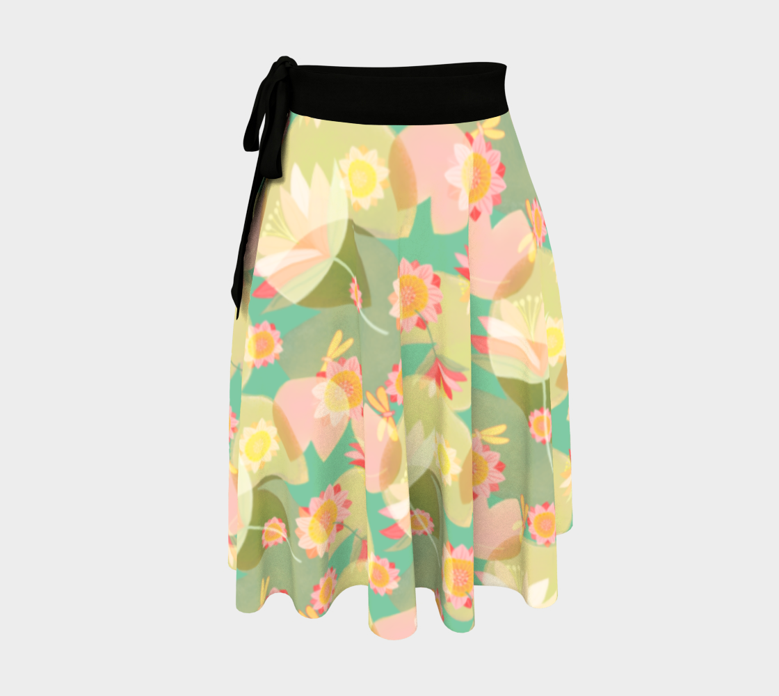 Pond Print Wrap Skirt preview #1