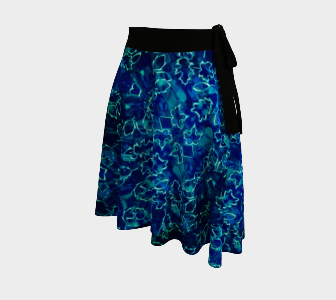 Leaf Blue Lace Wrap Skirt preview #2