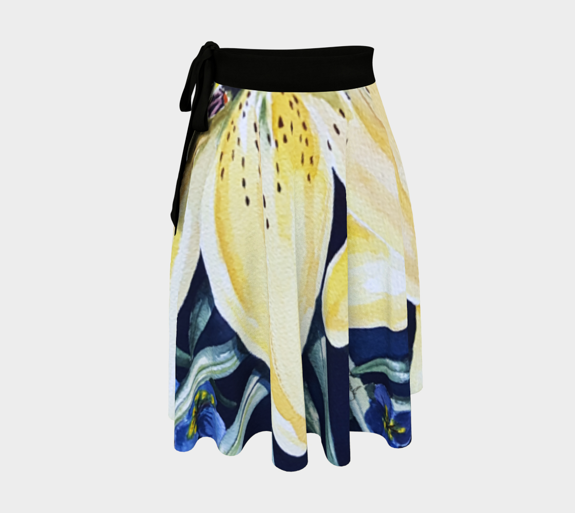 Yellow Lilies (Sig) Wrap Skirt preview #1