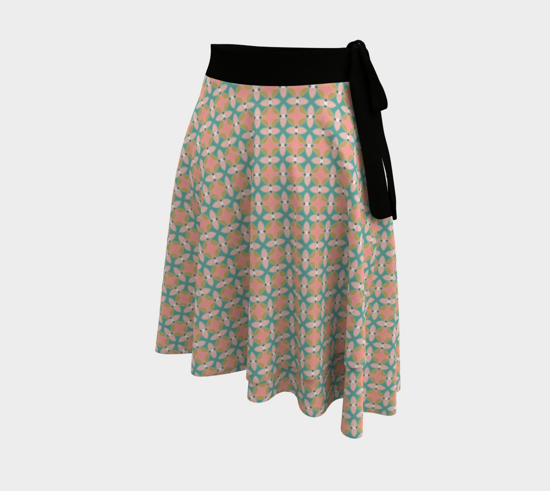 Spring Kaleidoscope 6 Wrap Around Skirt with Sash thumbnail #3
