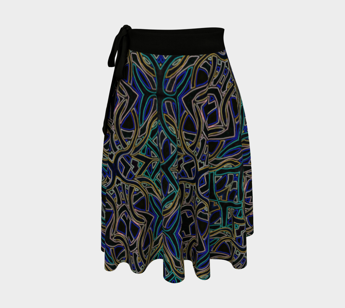 Dark Peacock Wrap Skirt. preview