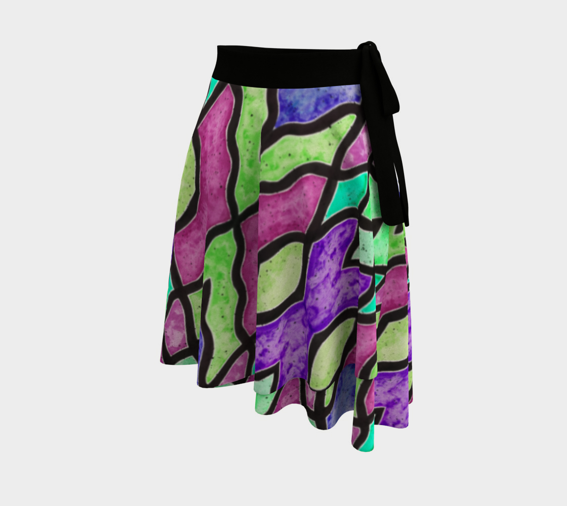 Purple Green Ziggity Wrap Skirt preview #2
