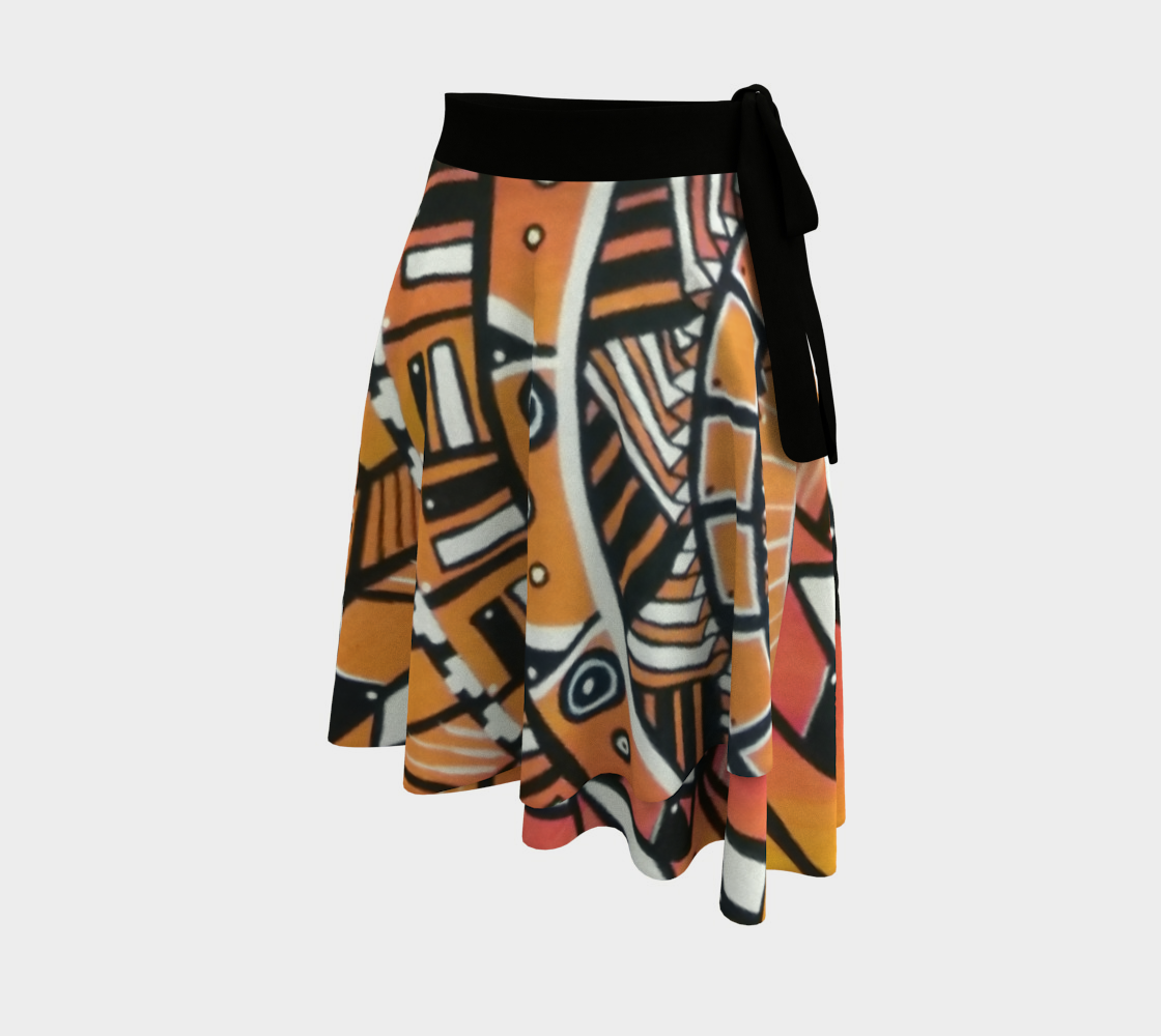 Orange Mandela Wrap Skirt  thumbnail #3
