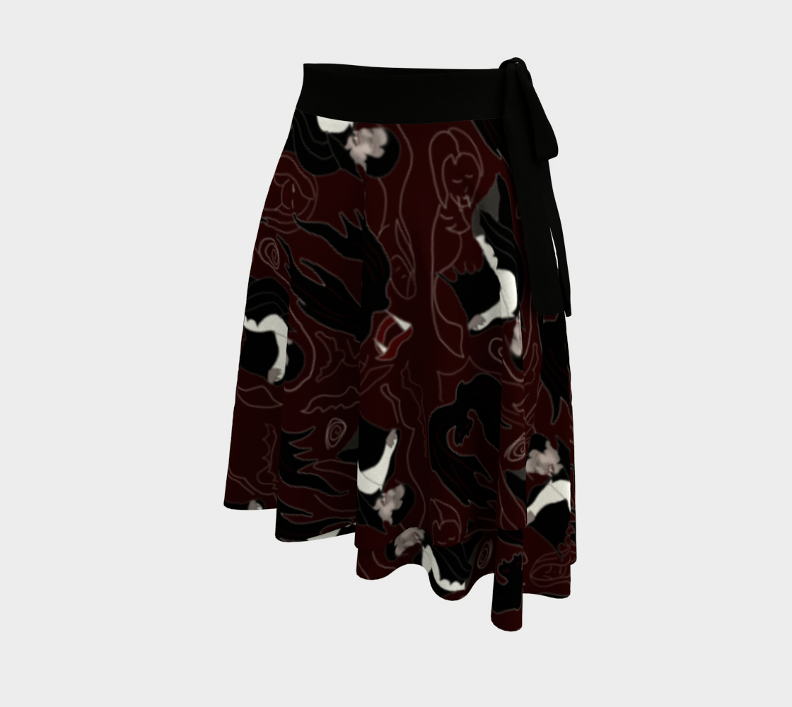 Aperçu de Vampire Pattern Wrap Skirt #2