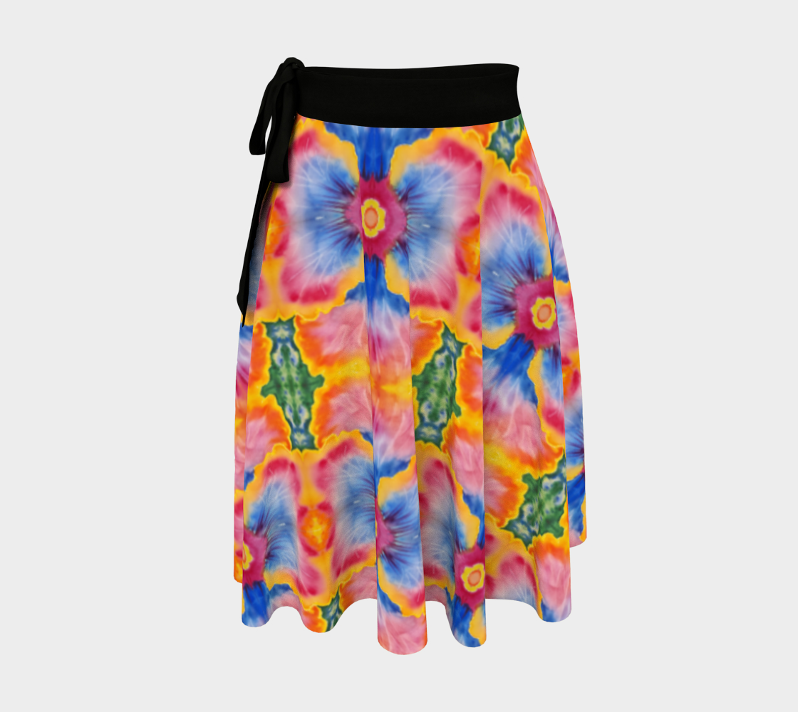 Rainbow Hibiscus Wrap Skirt 3D preview