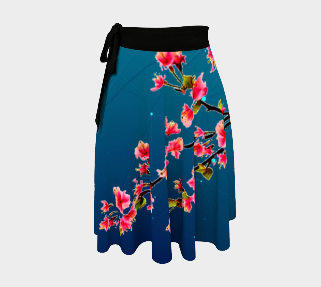 Cherry Blossom Teal Wrap Skirt preview