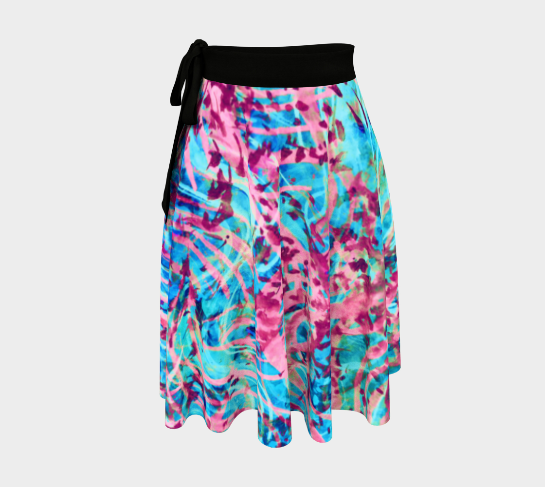 Wraping Skirt Blue Pink Waves Painting preview