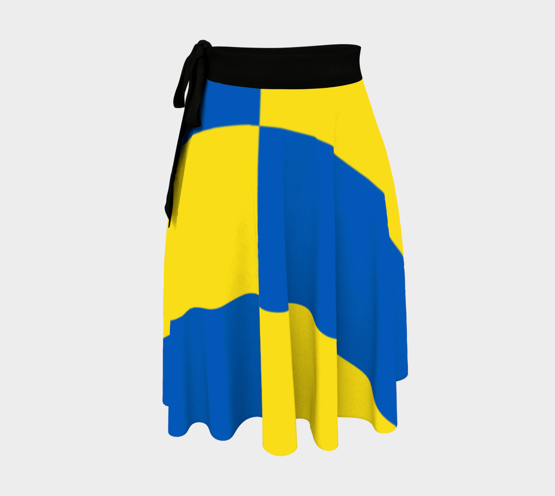 Aperçu de Blue and Yellow Ukraine Flag Pattern Wrap Skirt, AWSSD