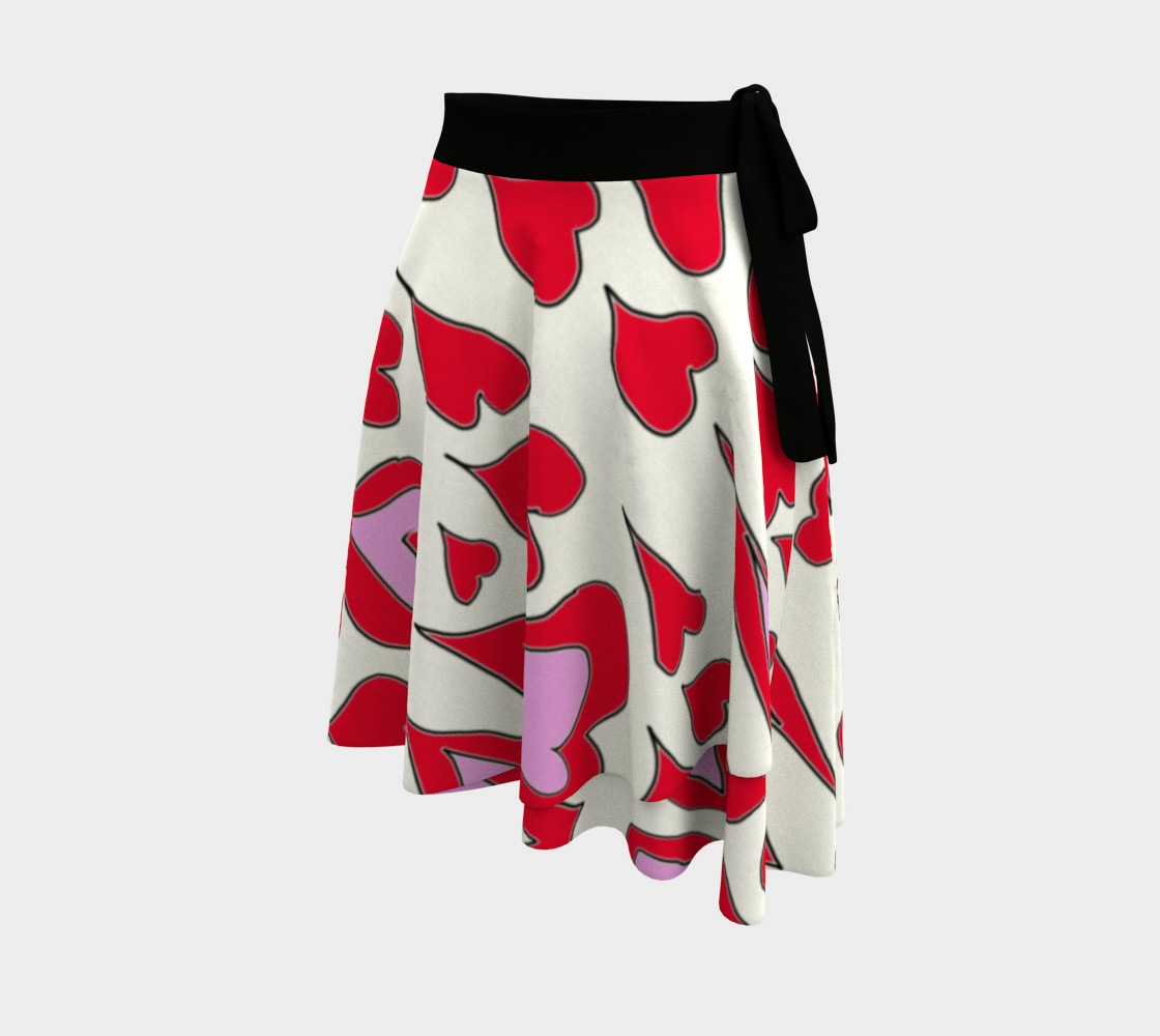 Hearts Drawing Wrap Skirt preview #2