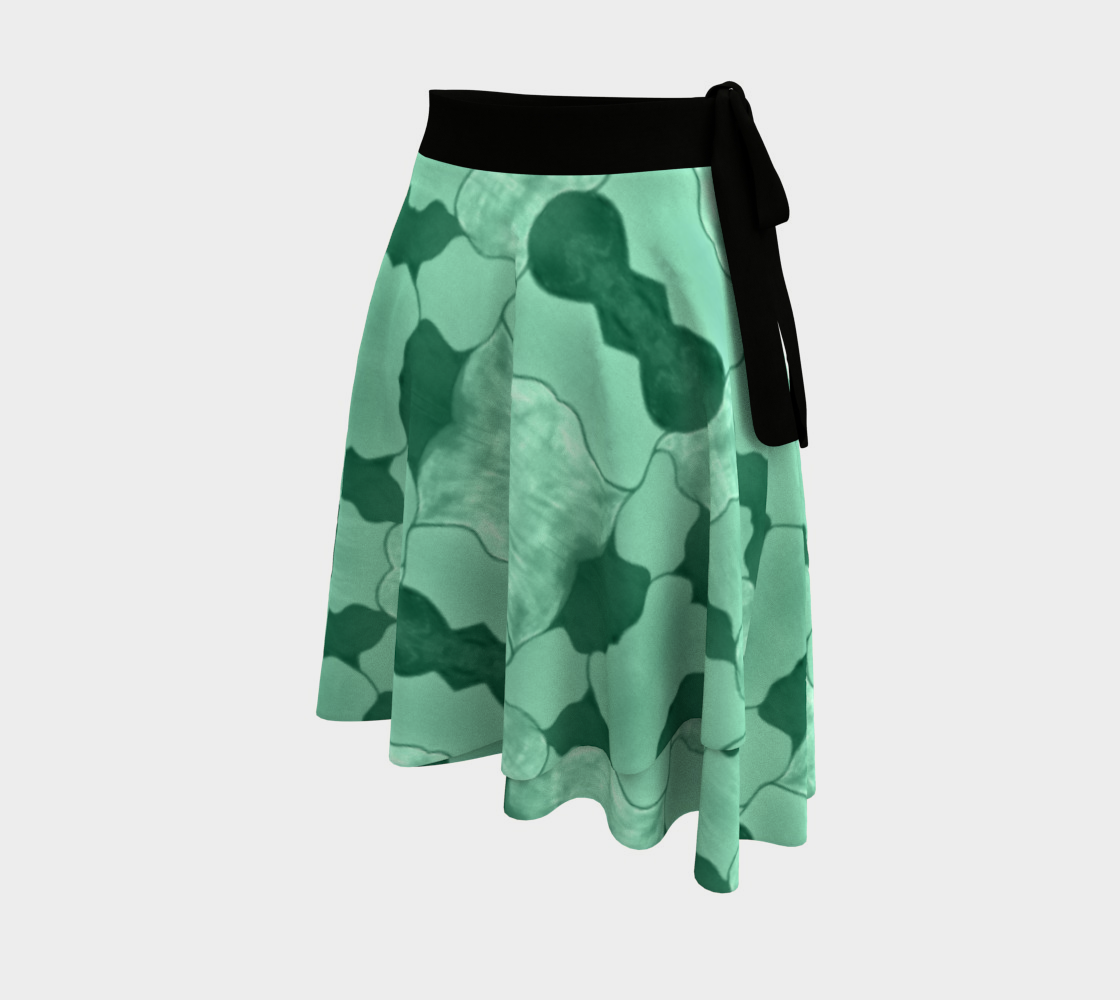 Lime Patchwork Wrap Skirt preview #2