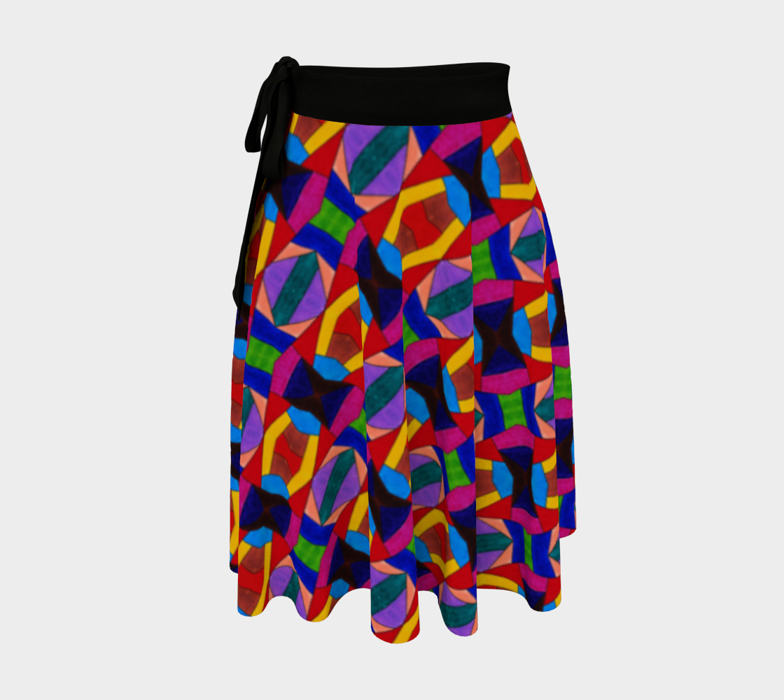 Red Weave Wrap Skirt 3D preview