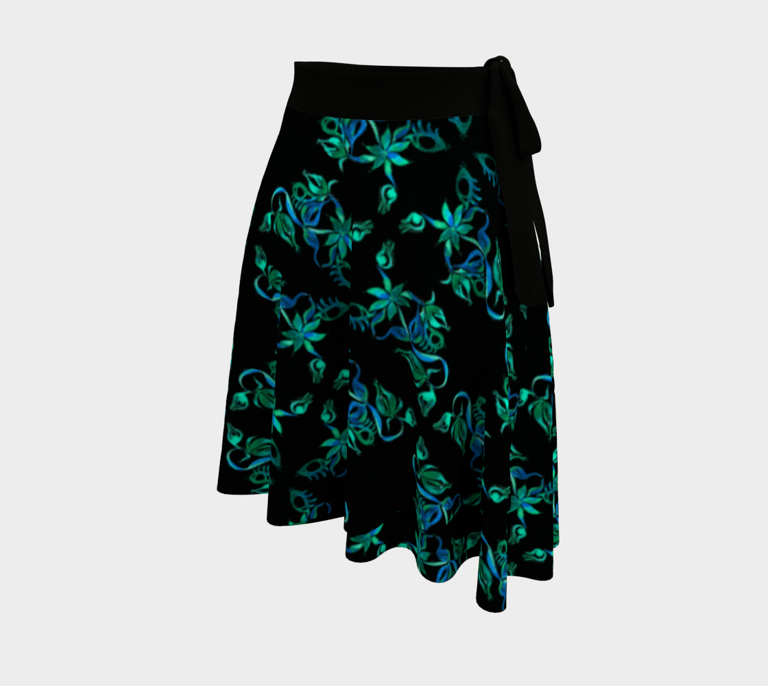 Dark Surreal Flower Wrap Skirt preview #2