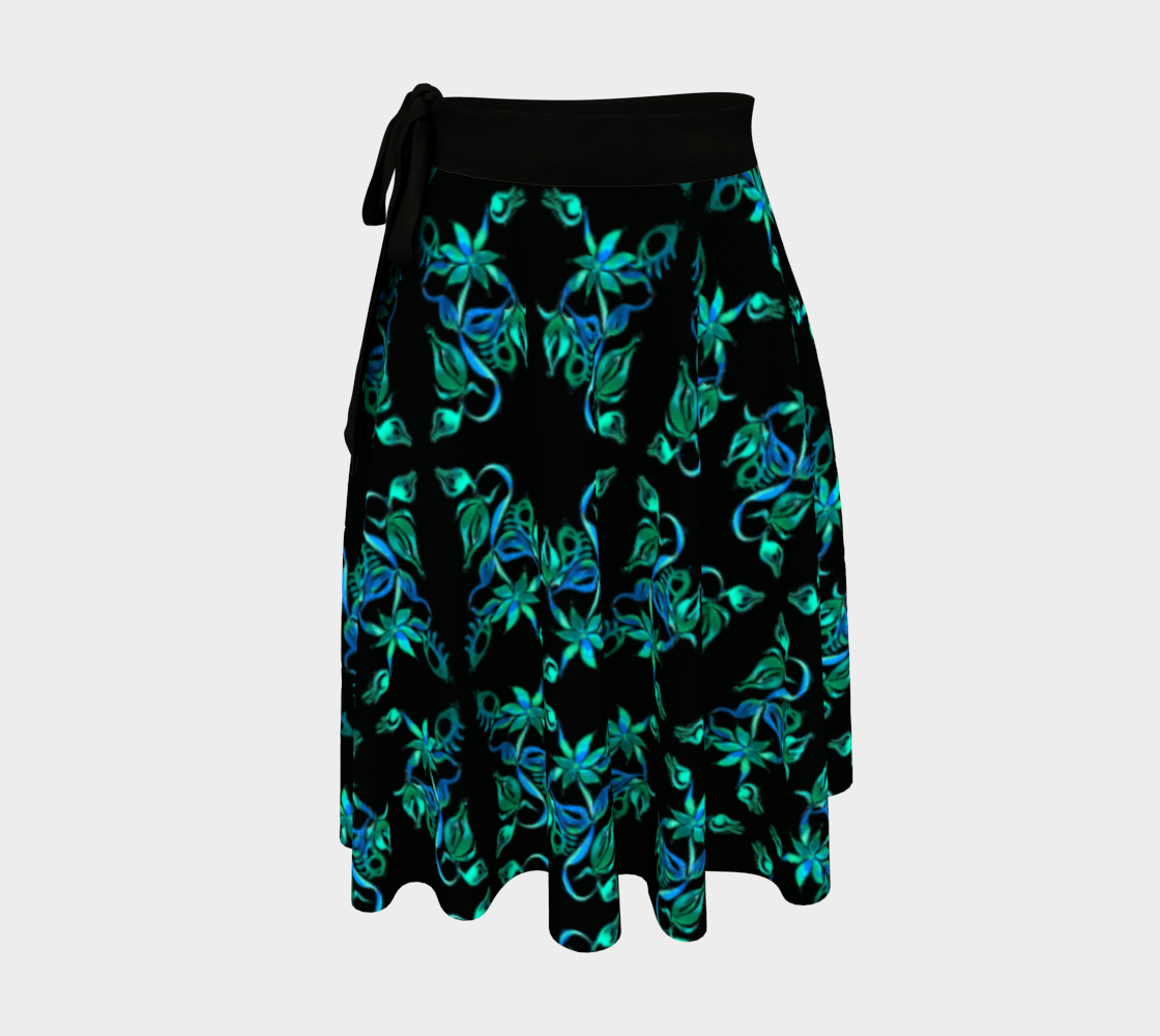 Dark Surreal Flower Wrap Skirt thumbnail #2
