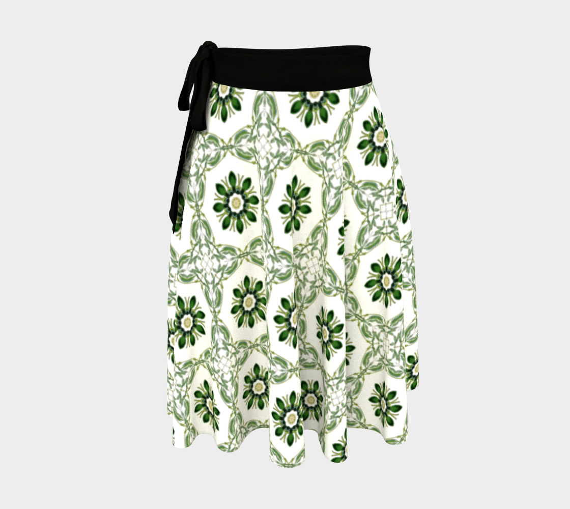 Aperçu de Green Floral Wrap Skirt