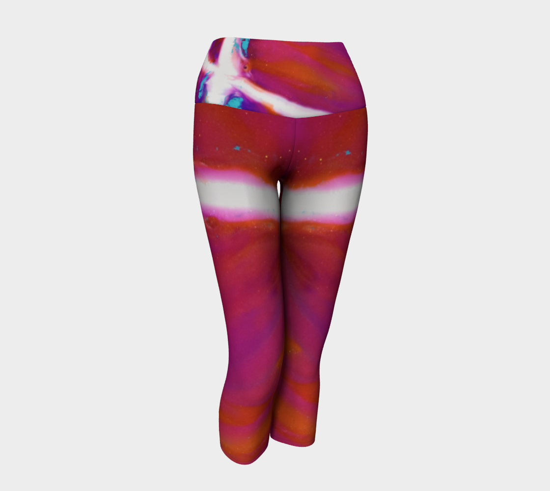 Aperçu de Powerful abstract Pink and white Yoga Capris