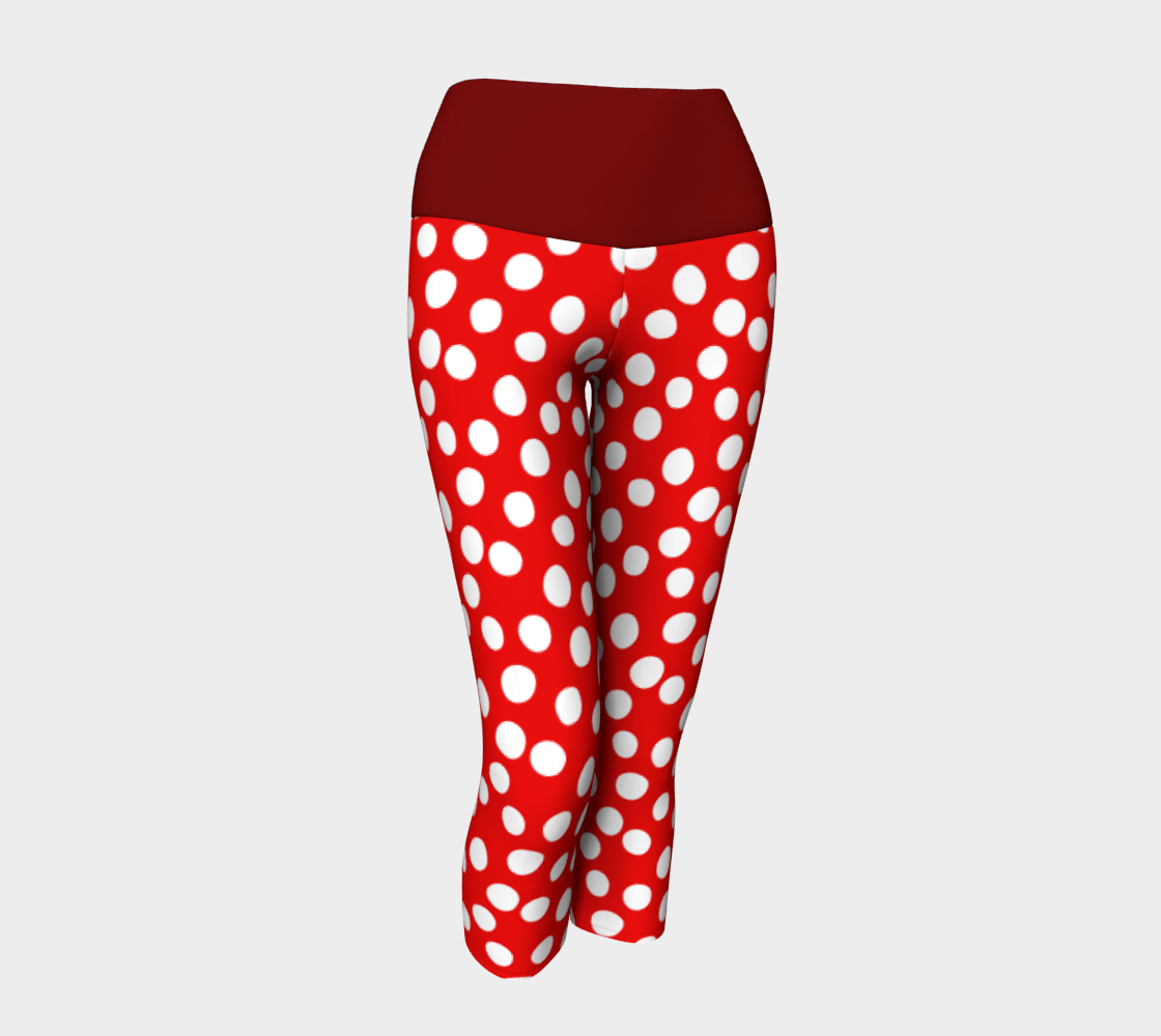 All About the Dots Yoga Capris - Red preview