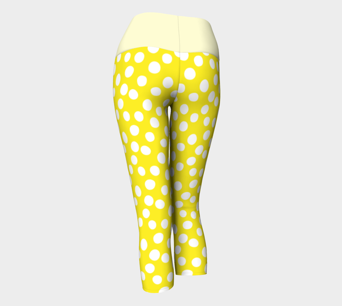 All About the Dots Yoga Capris - Yellow Miniature #4