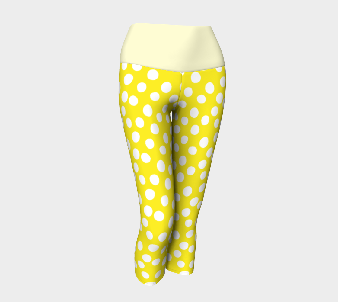 Aperçu de All About the Dots Yoga Capris - Yellow #1