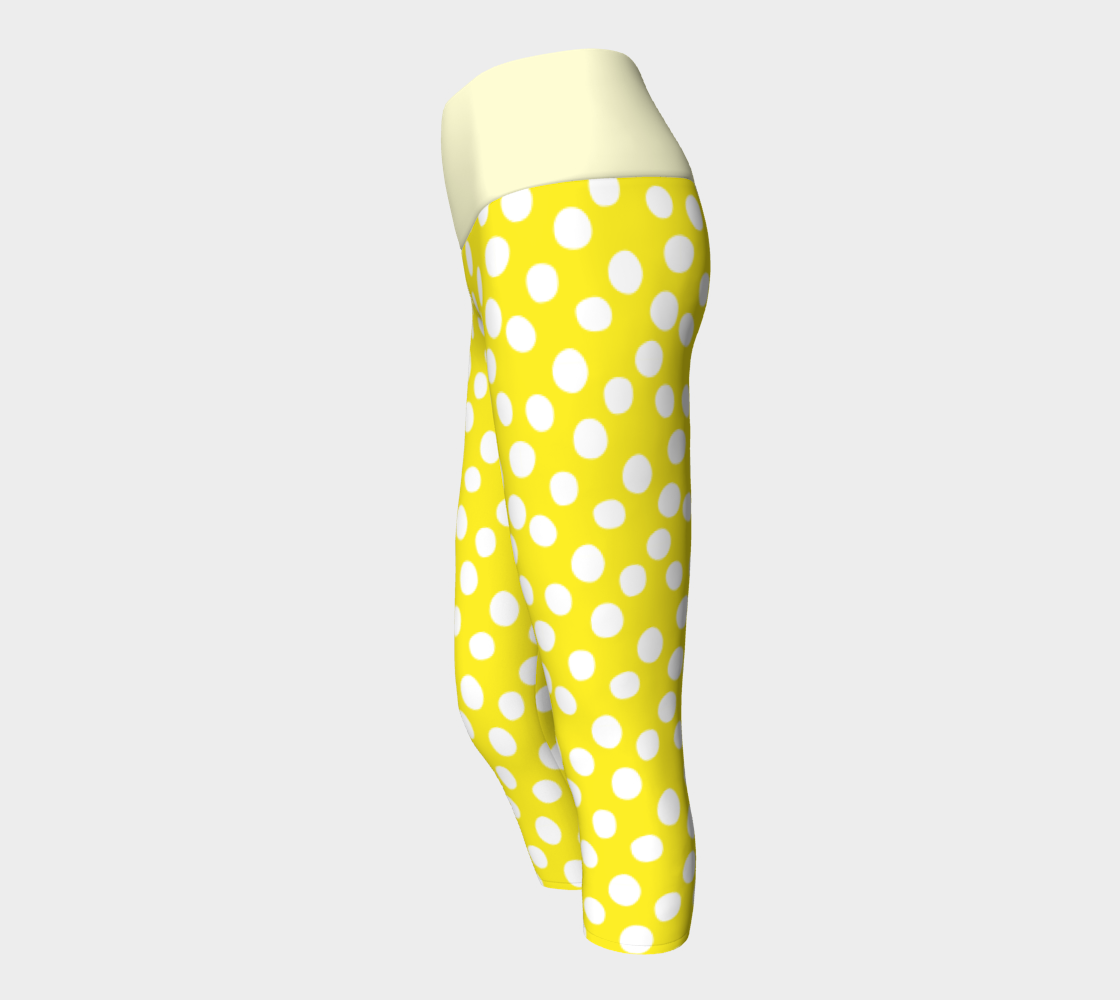 All About the Dots Yoga Capris - Yellow Miniature #3
