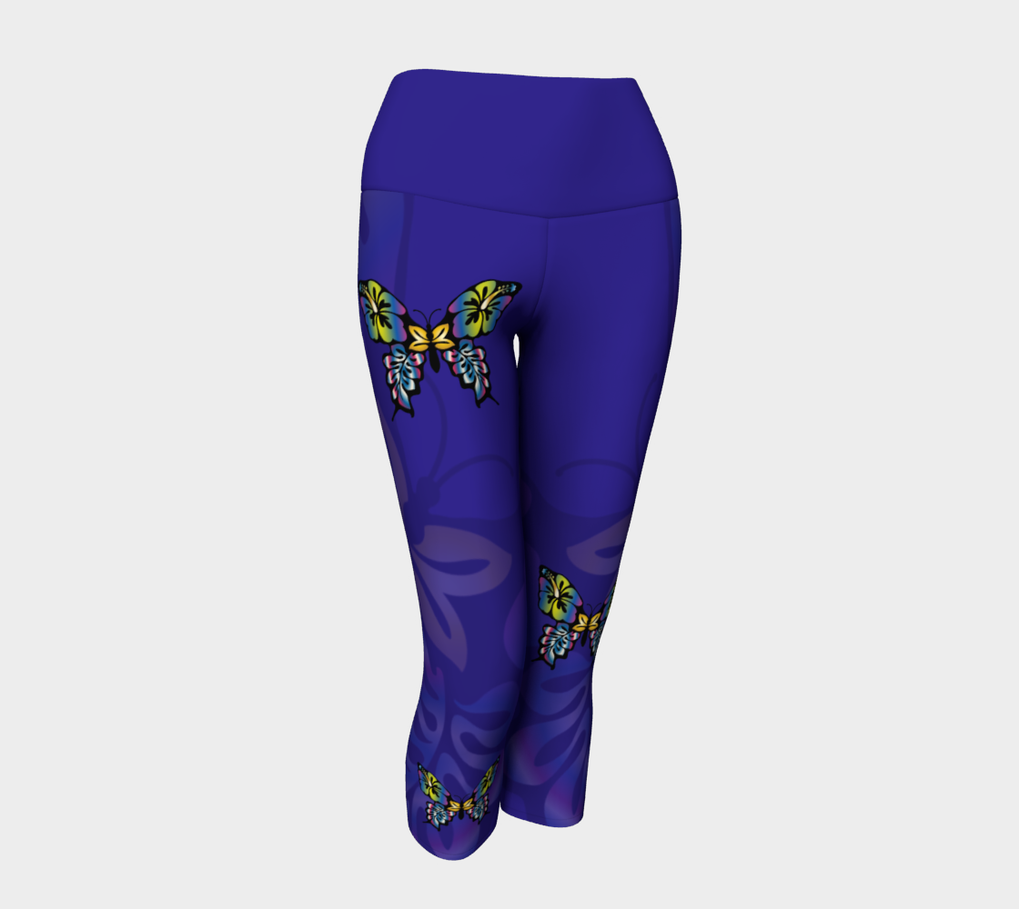 Hibiscus Butterfly Yoga Capris preview