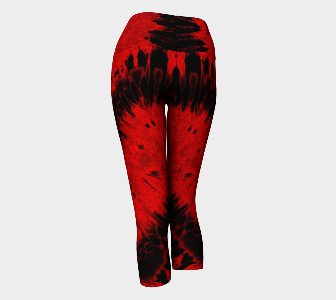Red Black Heart Yoga Capri preview #3