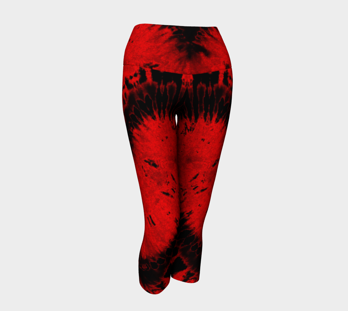 Red Black Heart Yoga Capri preview #1