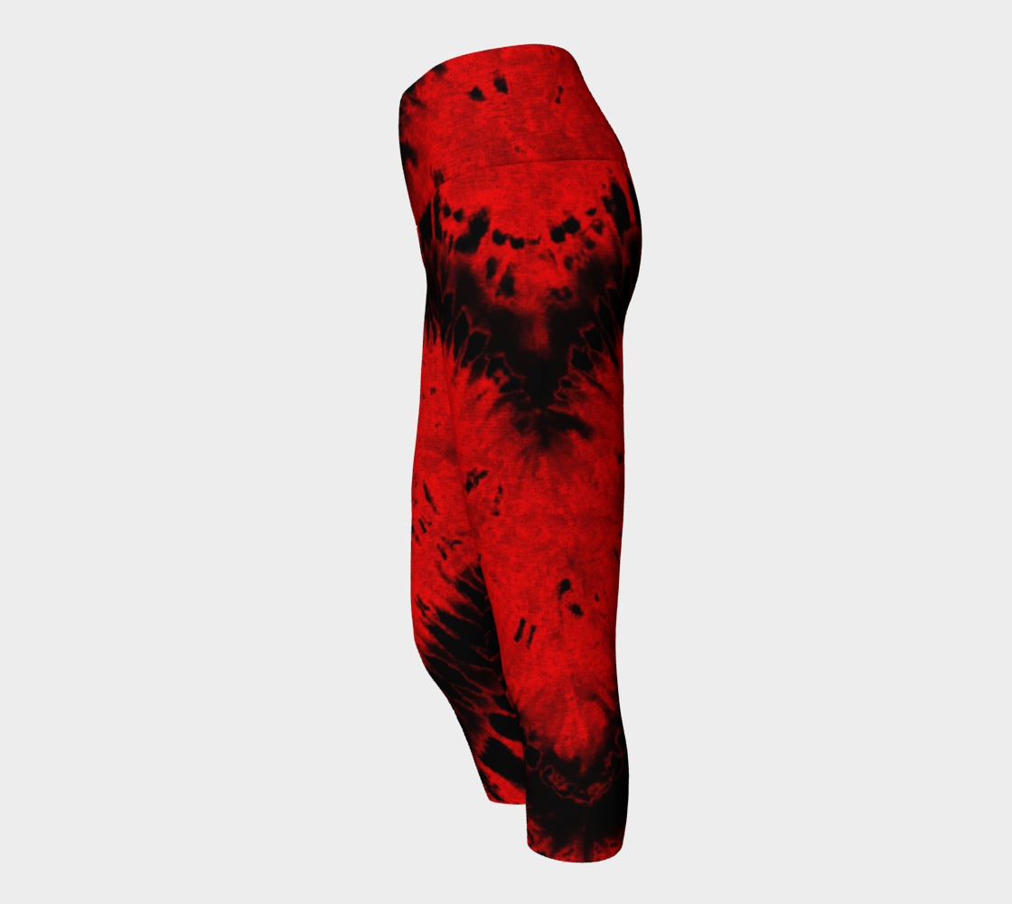 Red Black Heart Yoga Capri preview #2