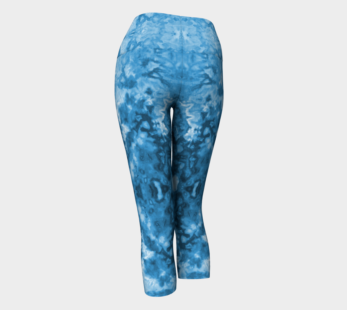 Blue Abstract Yoga Capri preview #3