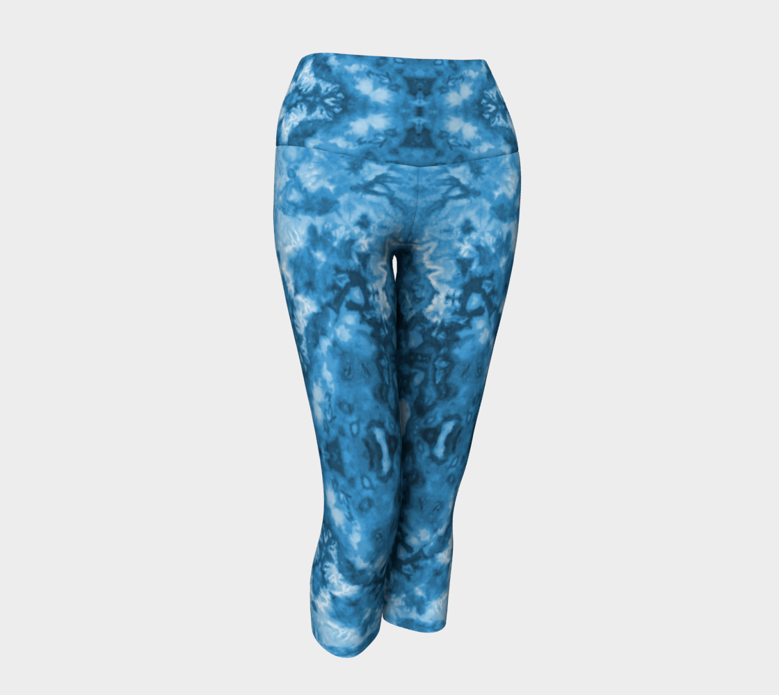 Blue Abstract Yoga Capri preview #1