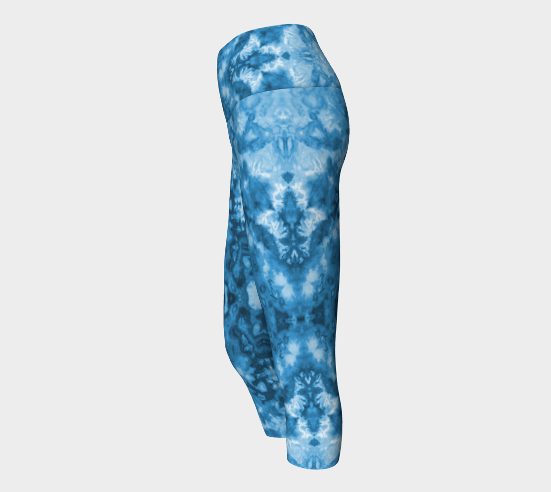 Blue Abstract Yoga Capri preview #2