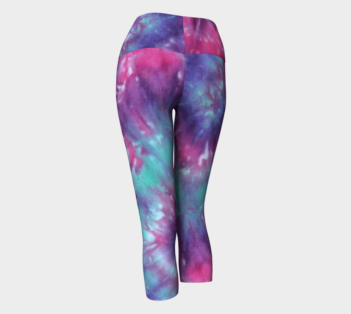Blue Pink Spiral Yoga Capri preview #3