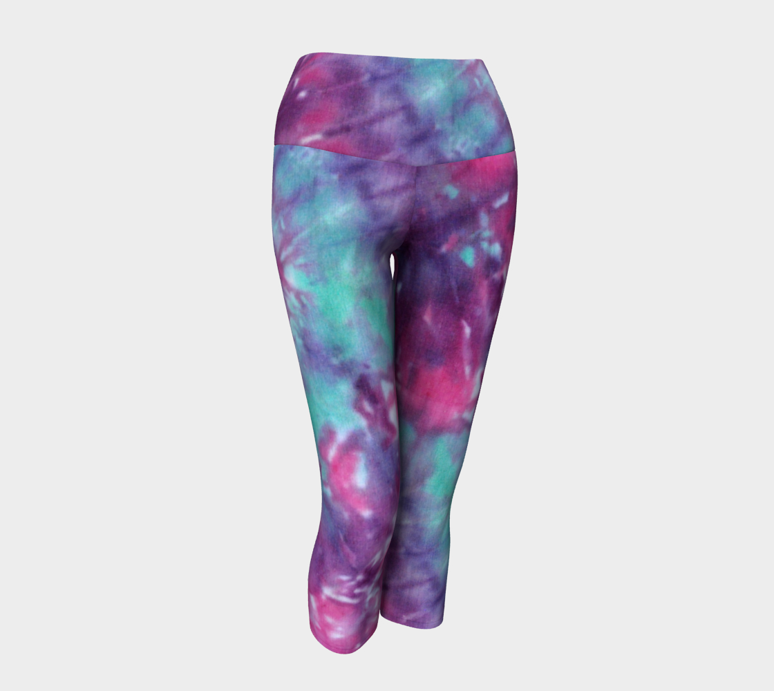 Blue Pink Spiral Yoga Capri preview #1