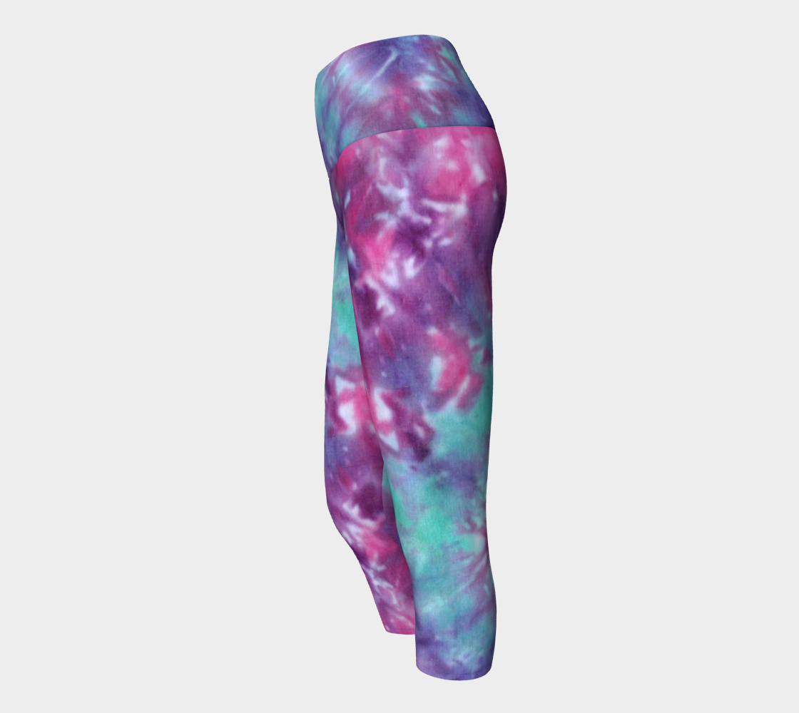 Blue Pink Spiral Yoga Capri preview #2