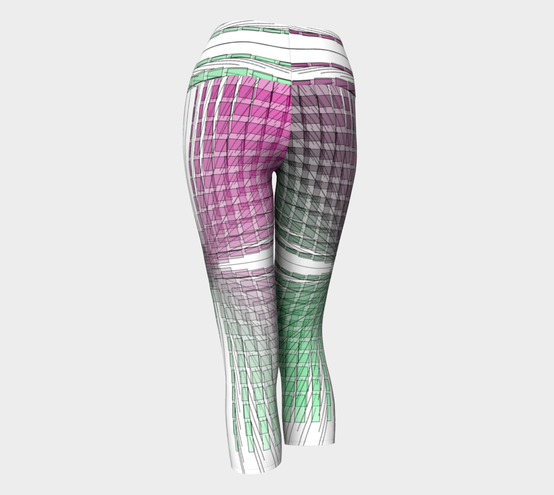 Green Red Ombre flow Yoga Capri leggings preview #3