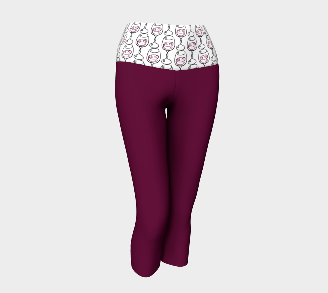 Aperçu de Maroon Yoga Leggings with Wine is Always a Good Idea Band #1