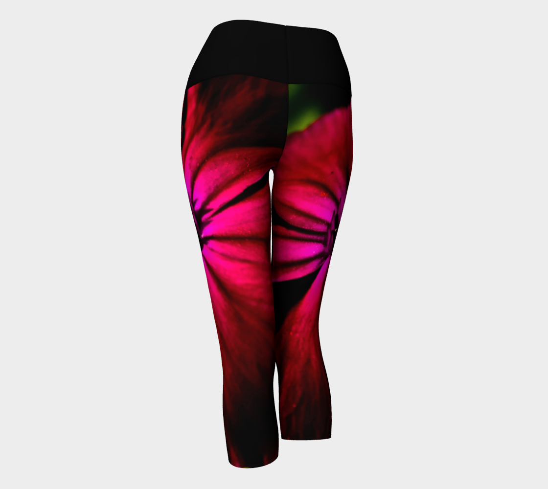 Purple Wild Flower Yoga Capris preview #3