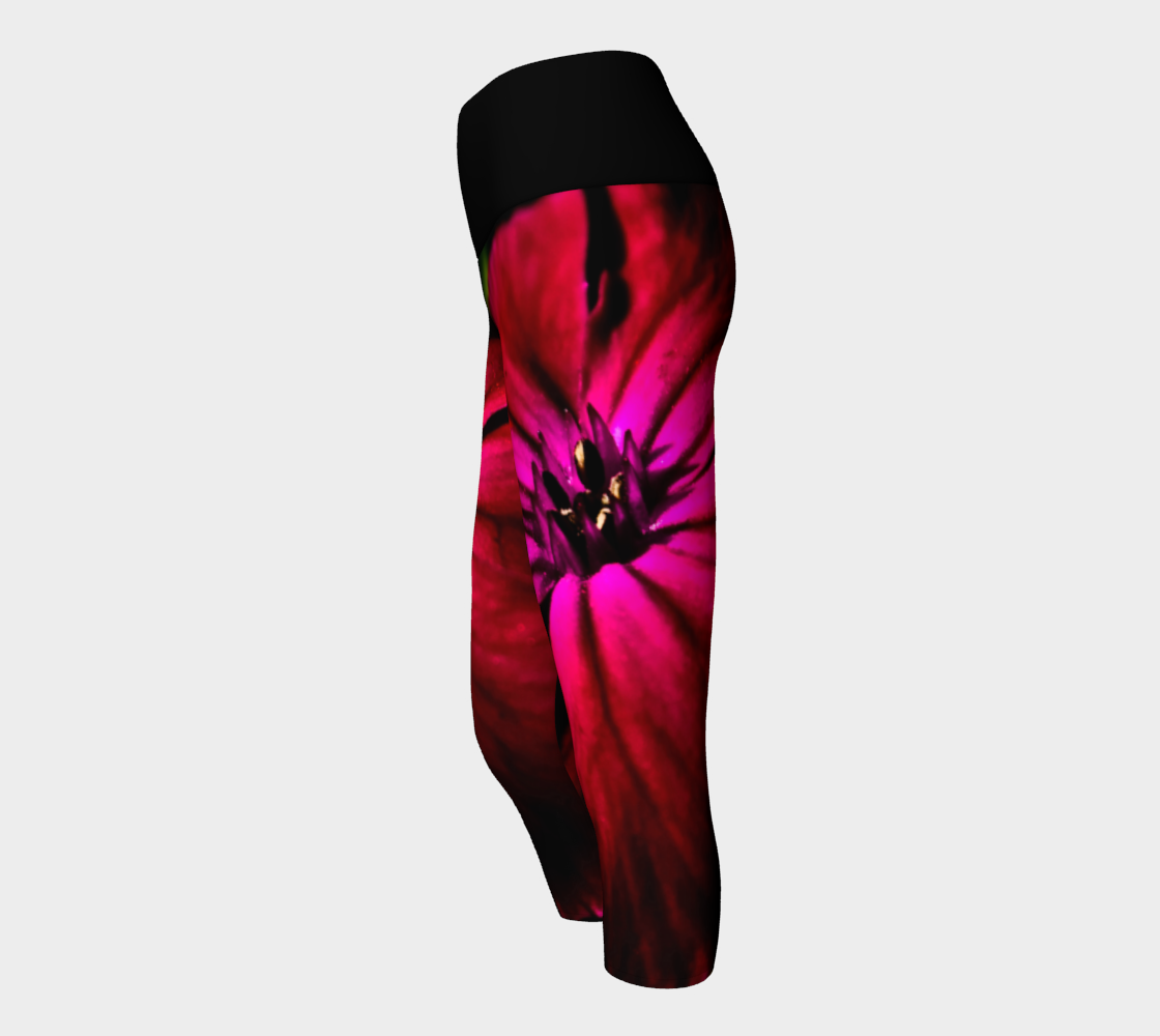 Purple Wild Flower Yoga Capris preview #2