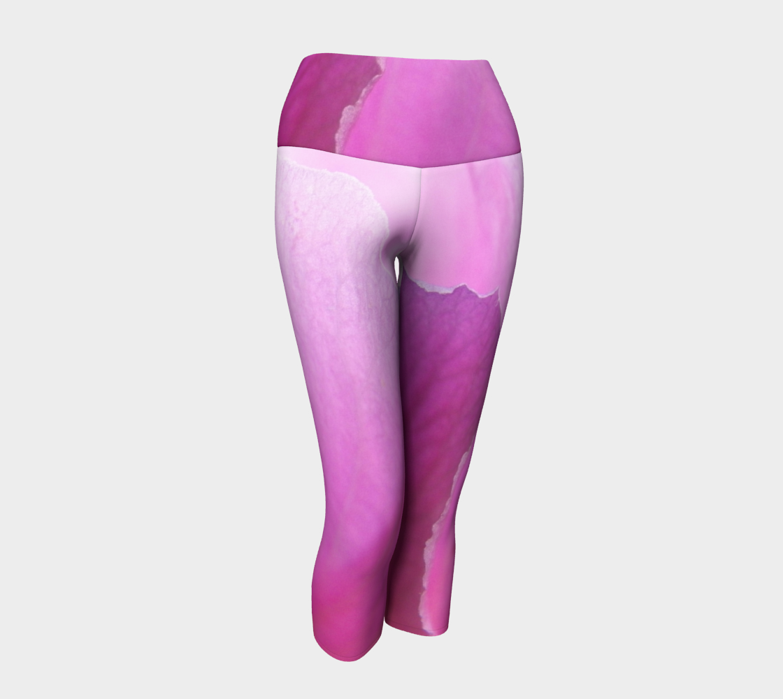 Faded Pink Rose of Sharon Yoga Capris preview
