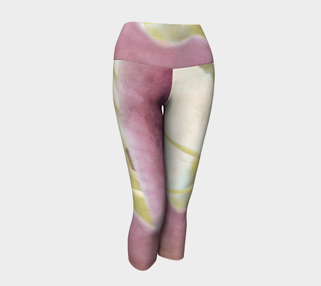 Artistic Pink Lily Yoga Capris preview