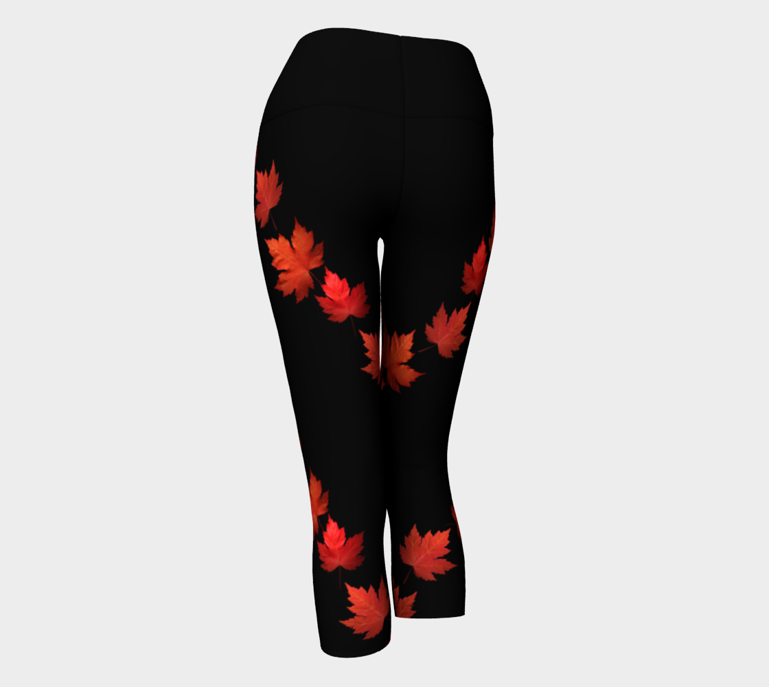 Canada Autumn Maple Leaf Yoga Pants Miniature #4