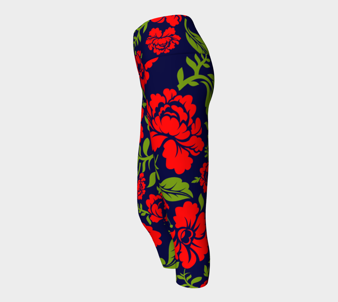 Bright Floral Print Red Roses preview #2