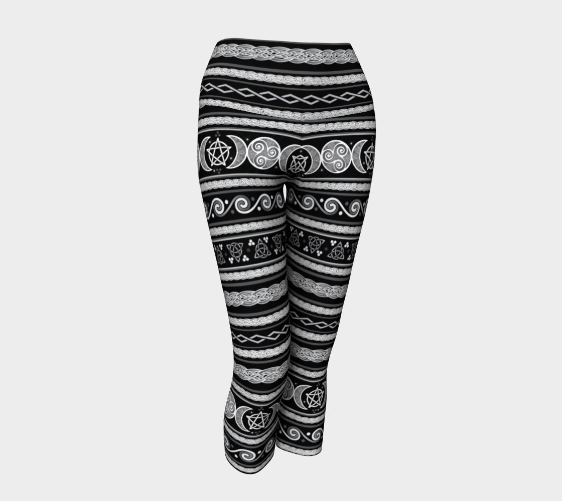 Celtic Triple Moon Goddess Witch Fair Isle in Black, White, and Grey preview #1