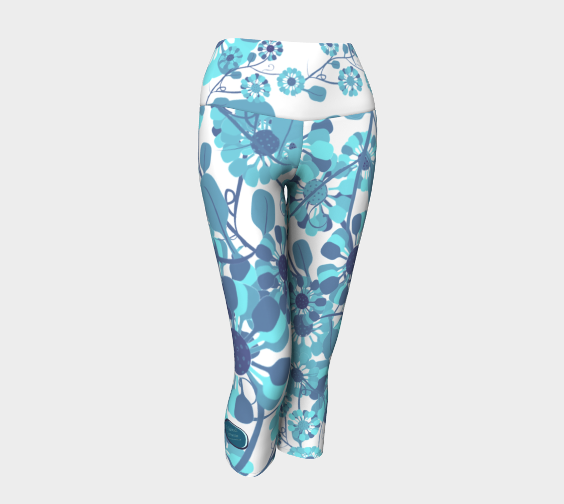 Pickleball Flowers teal capris preview