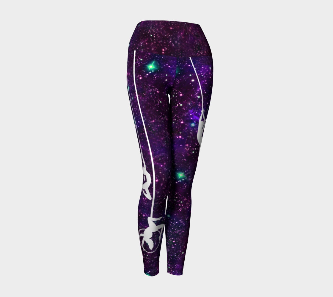 Aerial Stars Purple Yoga Leggings preview #1