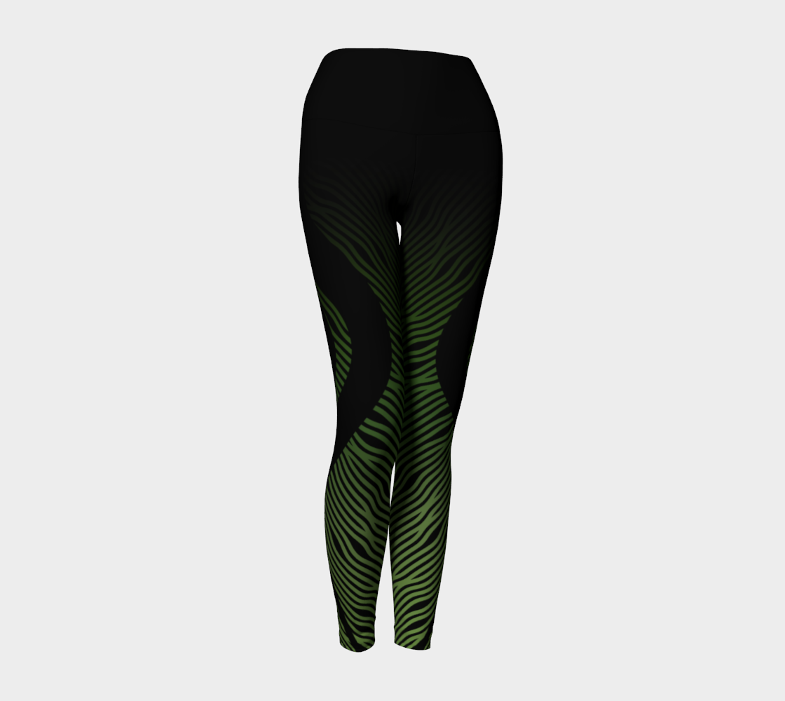 Geometrix - Waves Green Ombre Yoga Leggings preview #1