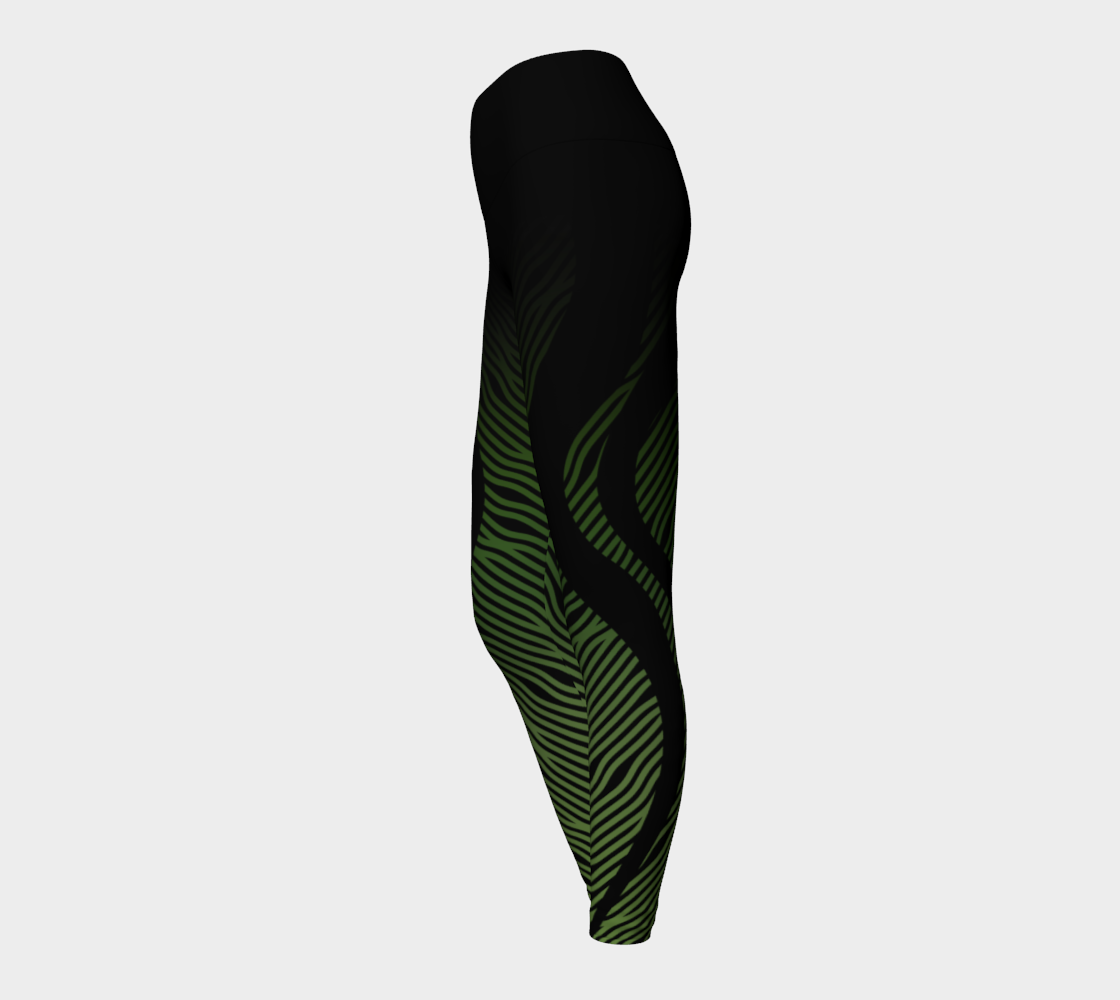 Geometrix - Waves Green Ombre Yoga Leggings preview #3