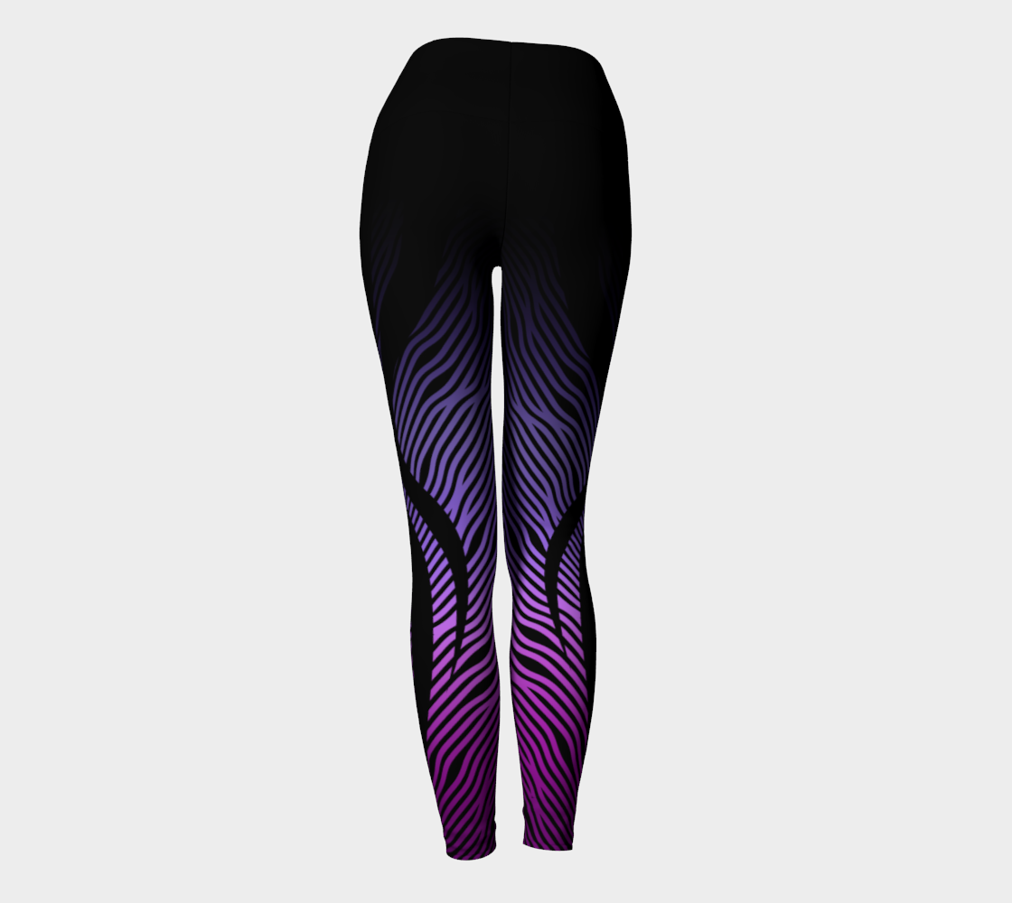 Geometrix - Waves Purple Ombre Yoga Leggings preview #4