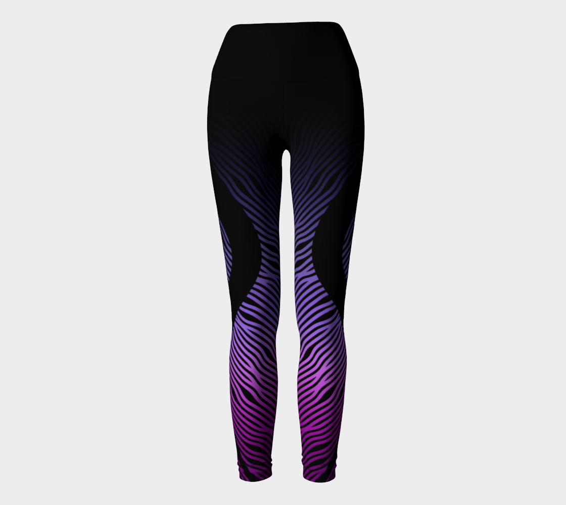 Geometrix - Waves Purple Ombre Yoga Leggings preview #2